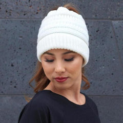 Soft Knit Ponytail Beanie