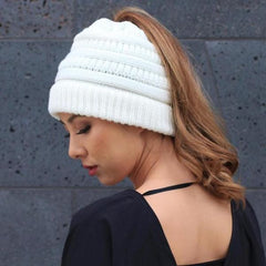 Soft Knit Ponytail Beanie