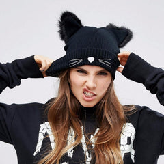 Cat Ears Women Warm Winter Beanie