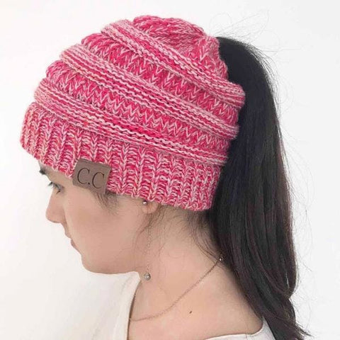 Soft Knit Ponytail Beanie