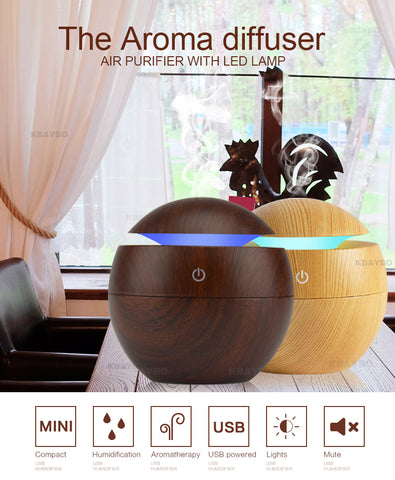 Aroma Essential Oil Diffuser/ Humidifier with 7 Colors LED lights & USB charge